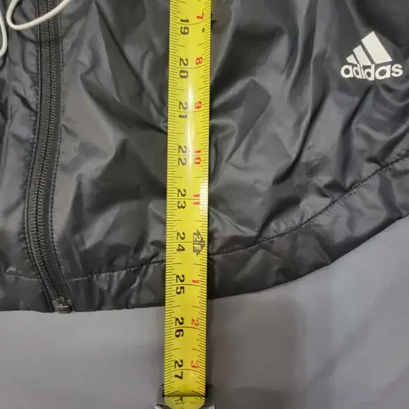 Adidas Lightweight Hooded Windbreaker Running Jacket Black XS - Picture 6 of 10